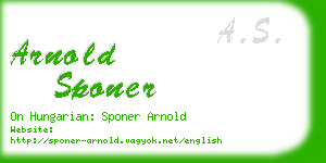 arnold sponer business card
